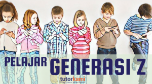 5 kanak-kanak bermain smartphone dengan caption Pelajar Generasi Z